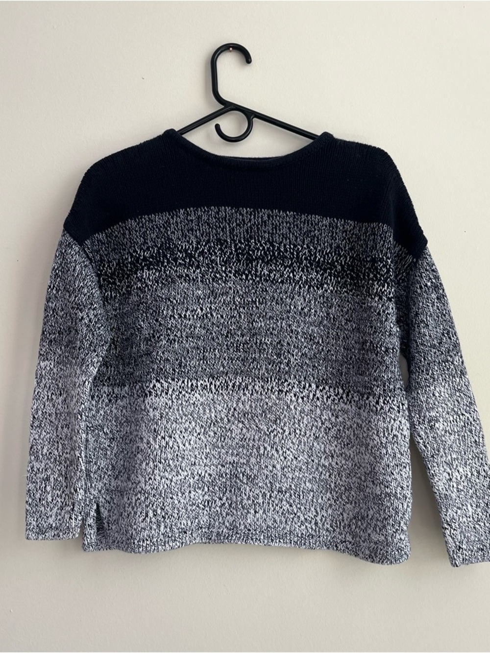 Vince XXS Ombre Knit Sweater - Black to Grey Gradient